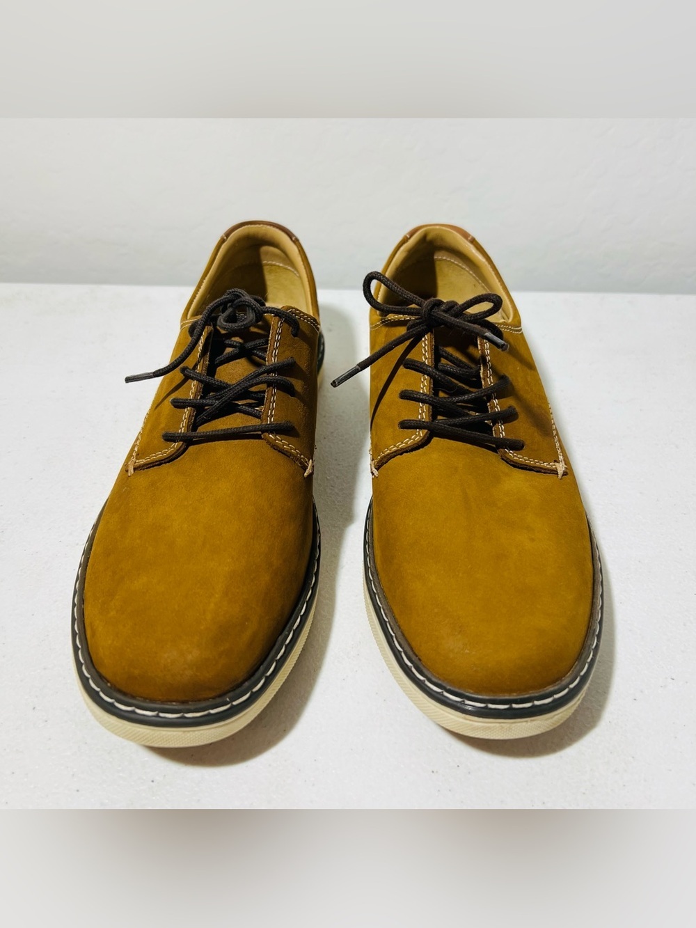 Johnston & Murphy Boys Size 6M Genuine Leather Brown Lace-Up Casual Shoes